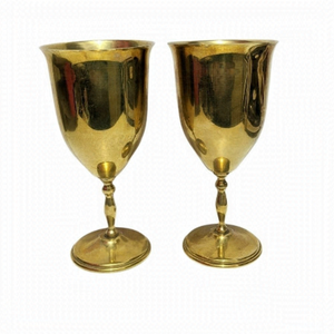 COPY - Vintage goblets brass pair goblets 2pcs